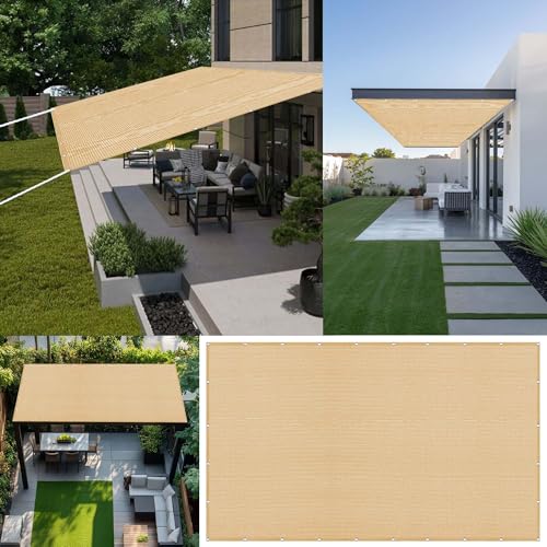 Sonnenschutz Sonnensegel 360 x 610 cm Rechteckig Atmungsaktiv 98% UV Schutz Baldachin Garten Segel Ohne Bohren mit Ösen Segeltuch für Garten Camping, Sandgelb Sonnenschutz Sonnensegel 360 x 610 cm Rechteckig Atmungsaktiv 98% UV Schutz Baldachin Garten Segel Ohne Bohren mit Ösen Segeltuch für Garten Camping, Sandgelb von ZHIQXUE