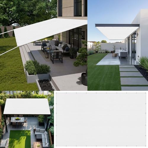 Sonnenschutz Sonnensegel 380 x 480 cm Rechteckig Atmungsaktiv 98% UV Schutz Baldachin Garten Segel Ohne Bohren mit Ösen Segeltuch für Garten Camping, Weiß Sonnenschutz Sonnensegel 380 x 480 cm Rechteckig Atmungsaktiv 98% UV Schutz Baldachin Garten Segel Ohne Bohren mit Ösen Segeltuch für Garten Camping, Weiß von ZHIQXUE