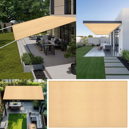 Sonnenschutz Sonnensegel 450 x 520 cm Rechteckig Atmungsaktiv 98% UV Schutz Baldachin Garten Segel Ohne Bohren mit Ösen Segeltuch für Garten Camping, Creme Farben Sonnenschutz Sonnensegel 450 x 520 cm Rechteckig Atmungsaktiv 98% UV Schutz Baldachin Garten Segel Ohne Bohren mit Ösen Segeltuch für Garten Camping, Creme Farben von ZHIQXUE