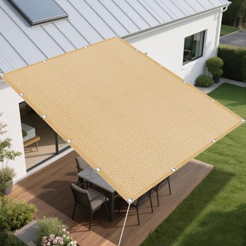 Sonnensegel Rechteckig 516 x 572 cm Rechteckig Atmungsaktiv Sonnenschutz Windschutz Pergola Ersatz Schattenabdeckung mit Spannseilen mit Ösen für Garten Balkon & Terrasse, Sandgelb Sonnensegel Rechteckig 516 x 572 cm Rechteckig Atmungsaktiv Sonnenschutz Windschutz Pergola Ersatz Schattenabdeckung mit Spannseilen mit Ösen für Garten Balkon & Terrasse, Sandgelb von ZHIQXUE