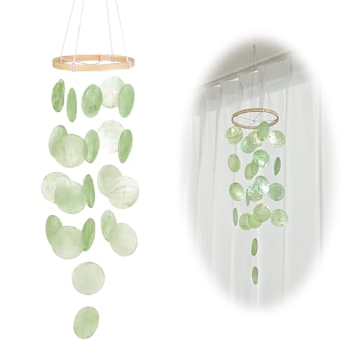 ZHITENG Muschel Windspiele, Windspiel Garten Hängend Länge 73 cm Windspiele für Draußen Hängend Herrlicher Klang Handgefertigt Wind Chimes Klangspiel, für Balkone Fensterbänke Gärten Flure (Grün) ZHITENG Muschel Windspiele, Windspiel Garten Hängend Länge 73 cm Windspiele für Draußen Hängend Herrlicher Klang Handgefertigt Wind Chimes Klangspiel, für Balkone Fensterbänke Gärten Flure (Grün) von ZHITENG