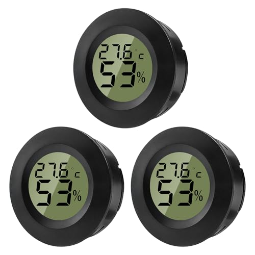 ZHITING Hygrometer Thermometer Mini Digital Temperatur Luftfeuchtigkeitsmessgerät Rund Humidity Meter für Innenräume, Gewächshäuser, Terrarien, Gitarrenkoffer,Humidor, Inkubatoren & Glas (3er Pack) ZHITING Hygrometer Thermometer Mini Digital Temperatur Luftfeuchtigkeitsmessgerät Rund Humidity Meter für Innenräume, Gewächshäuser, Terrarien, Gitarrenkoffer,Humidor, Inkubatoren & Glas (3er Pack) von ZHITING