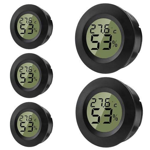 ZHITING Hygrometer Thermometer Mini Digital Temperatur Luftfeuchtigkeitsmessgerät Rund Humidity Meter für Innenräume, Gewächshäuser, Terrarien, Gitarrenkoffer,Humidor, Inkubatoren & Glas (5er Pack) ZHITING Hygrometer Thermometer Mini Digital Temperatur Luftfeuchtigkeitsmessgerät Rund Humidity Meter für Innenräume, Gewächshäuser, Terrarien, Gitarrenkoffer,Humidor, Inkubatoren & Glas (5er Pack) von ZHITING