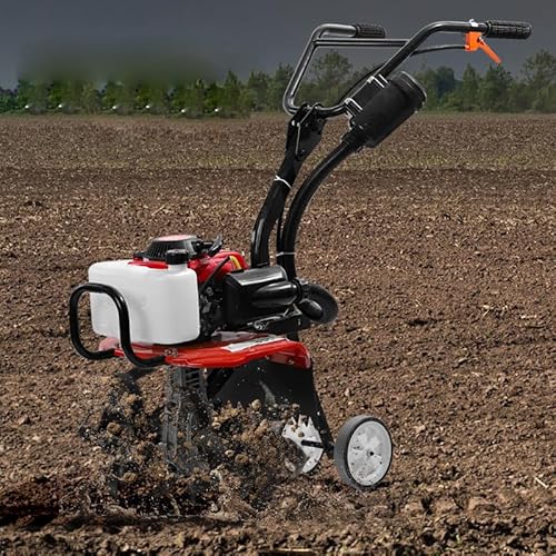 4-Takt-Benzin-GartenfräSe, 55 Ccm, Selbstfahrende Benzin-Grubber Und Kultivator, 4 Klingen, Rotationsgeschwindigkeit 10500 U/Min, FräSbreite 400 Mm, FräStiefe 200 Mm von ZHIXUMM