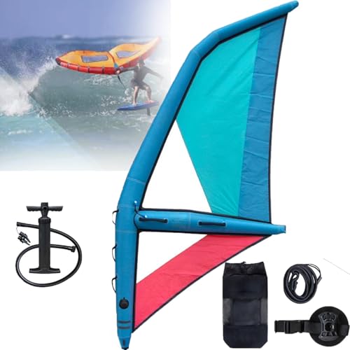 Aufblasbarer SurfflüGel KitesurfflüGel 4,35 M × 1,88 Leichter, Handlicher, Aufblasbarer SurfflüGel Mit 360 ° -Visualisierungsfenster, Aufblasbarer Pumpe, Zum Windsurfen Und Erkunden von ZHIXUMM