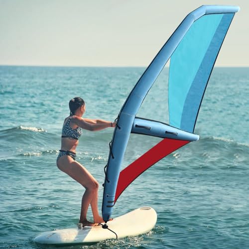 Aufblasbares Hydrofoil-Board, Windsurfbrett, Stand-Up-Paddleboard, Ox Cloth Und Pvc, 4,2 M² SegelfläChe, Mit Klarer Sicht FüR Wassersport-Kajak-Segel-Marine, Einfache Einrichtung Und Schnelle von ZHIXUMM