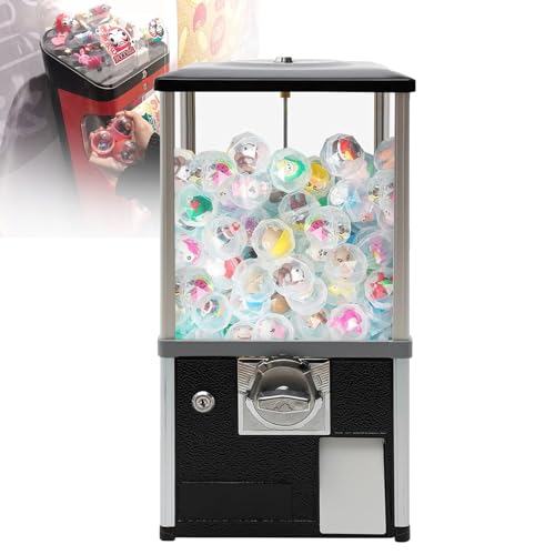 ZHIXUMM Verkaufsautomat, Kaugummiautomat FüR 1,26-Zoll-Kapseln, Kaugummis, SüßIgkeiten Oder NüSse, Freistehender Kaugummispender FüR Kinder,Black von ZHIXUMM