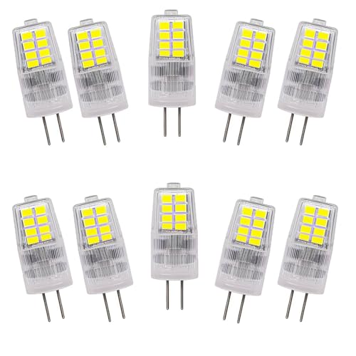 ZHIYUE 10 Stück G4 3W LED Birne Kaltweiss 6000k AC220-240V 300LM Nicht dimmbar Ersetzen G4 30W Halogenbirne,Bi-Pin G4 Sockel JC Typ Verwendet für Wohnzimmer Kronleuchter, Wandlampen ZHIYUE 10 Stück G4 3W LED Birne Kaltweiss 6000k AC220-240V 300LM Nicht dimmbar Ersetzen G4 30W Halogenbirne,Bi-Pin G4 Sockel JC Typ Verwendet für Wohnzimmer Kronleuchter, Wandlampen von ZHIYUE