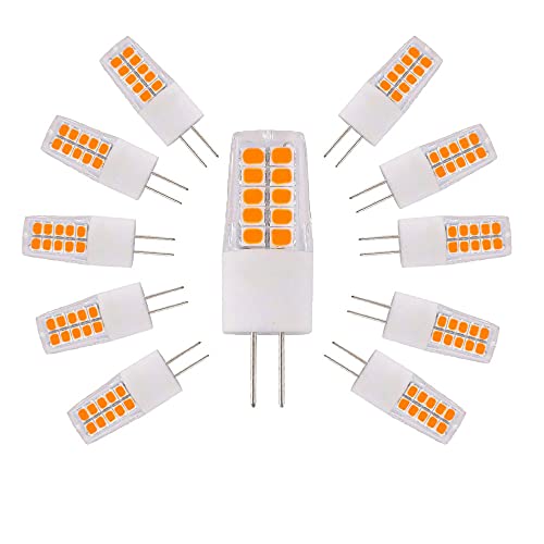 ZHIYUE 10 Stück G4 3W LED Birne Warmweiss 3000k AC220-240V 300LM Nicht dimmbar Ersetzen G4 30W Halogenbirne,Bi-Pin G4 Sockel JC Typ Verwendet für Wohnzimmer Kronleuchter, Wandlampen von ZHIYUE