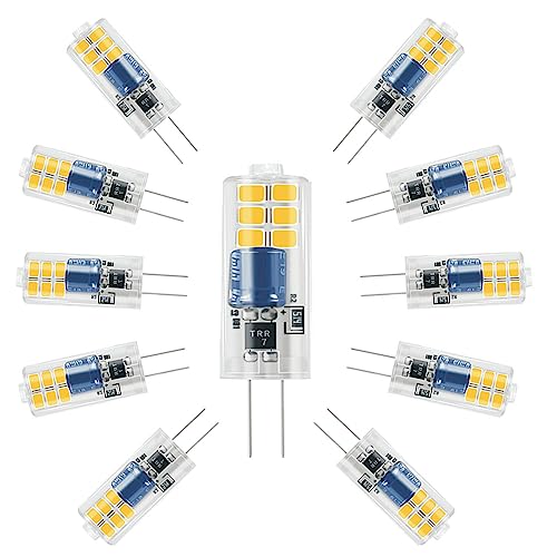 ZHIYUE 10er G4 2W LED Glühbirnen AC 230V Warmweiß 3000K Nicht dimmbar ZHIYUE1 Ersetzen G4 20W Halogenbirne,G4 Sockel JC Typ Verwendet für Wohnzimmer Kronleuchter, Wandlampen, Küchenbeleuchtung von ZHIYUE