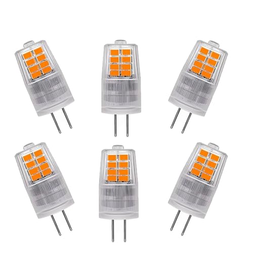 ZHIYUE 6 Stück G4 3W LED Birne Warmweiss 3000k AC220-240V 300LM Nicht dimmbar Ersetzen G4 30W Halogenbirne, Bi-Pin G4 Sockel JC Typ Verwendet für Wohnzimmer Kronleuchter, Wandlampen von ZHIYUE