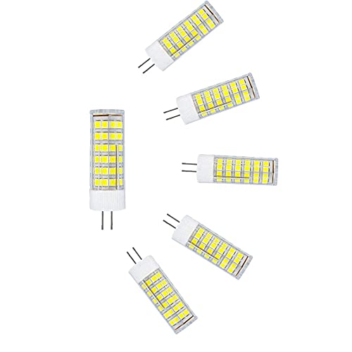 ZHIYUE 6 Stück G4 7W LED Glühbirnen Kaltweiß 6000k 700 Lumen AC220-240V Nicht dimmbar Ersetzen G4 70w Halogenbirne, 360° Beam Bi-Pin G4 Sockel JC Typ,Wohnzimmer Kronleuchter,Wandleuchten,Küche von ZHIYUE