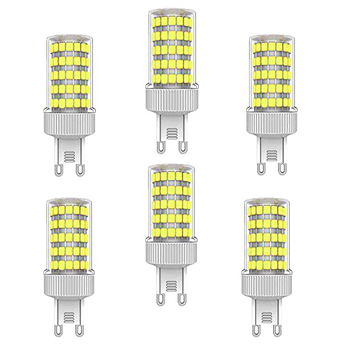 ZHIYUE 6 Stück G9 10W LED Birne Äquivalente Halogenbirnen 100W G9 1000LM Energiesparlampen G9 Sockel Led Lampe AC 220-240V Kaltweiß 6000K G9 Kapselbirne Nicht Dimmbar von ZHIYUE