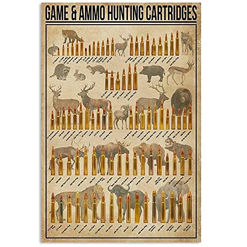 ZHJJD Spiel Munition Jagd Patronen Poster Wissen Wand Dekor Druck Für Neue Jäger Gemälde Jäger Geschenk Moderne Wohnzimmer Dekor 60x80cm Kein Rahmen von ZHJJD