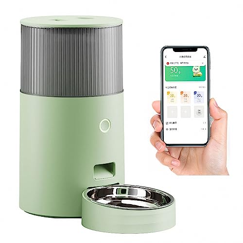 ZHJOPP Intelligenter Futterautomat für Haustiere, intelligenter Futterautomat für kleine Katzen und Hunde, zeitgesteuerte quantitative Fütterung, Erinnerung an Futtermangel (Green) von ZHJOPP