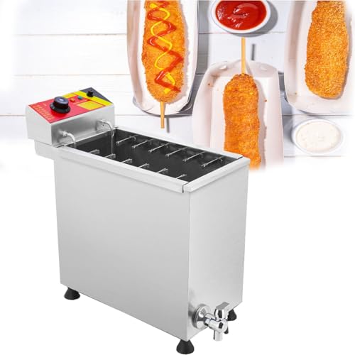 ZHJOPP Kommerzielle elektrische Fritteuse, Mais-Käse-Hot-Dog-Fritteuse, 25-Liter-Fritteuse mit großer Kapazität, einstellbare Temperatur von 60-200 °C, verwendet in der Snackstraße () von ZHJOPP