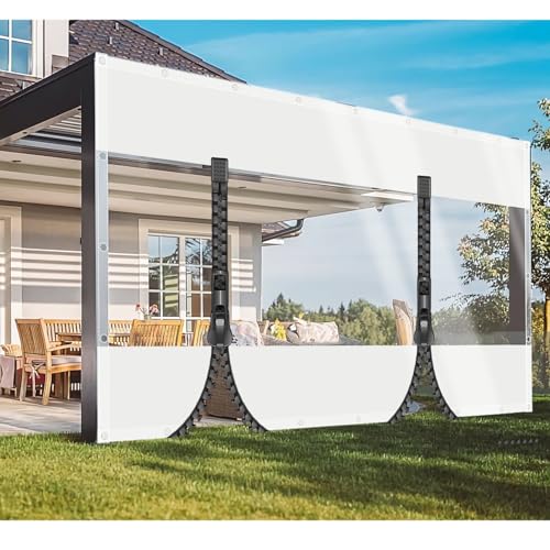 Abdeckplane Wasserdicht Transparent Plane mit ösen 1.8x2m,Anpassbar Abdeckplanen Tarp für Pflanzenisolierung, Möbel staubdicht, Regenschutz terrasse,pavillon, gartenzaun von ZHJSHOU