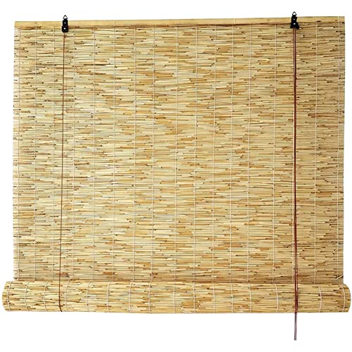 Natural Bambusrollo Sonnenschutz Vorhang Balkon Dekoration,Retro Schilf Vorhang Rollo Bambus,Raffrollo Sonnenschutzrollos Atmungsaktiv für Balkon Blickschutz,Anpassbar,115x200cm/46x80in(WxH) von ZHJSHOU