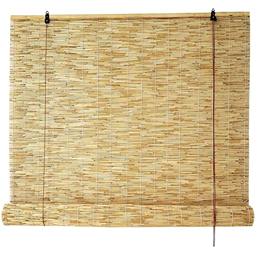 ZHUSHOU Natural Bambusrollo Sonnenschutz Vorhang Balkon Dekoration,Retro Schilf Vorhang Rollo Bambus,Raffrollo Sonnenschutzrollos für Balkon Blickschutz,Anpassbar,80x180cm/32x71in(WxH) von ZHJSHOU