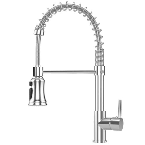 ZHKINGGS Hochdruck Küchenarmatur mit Brause Ausziehbar-3 Sprühfunktionen Wasserhahn Küche, 360°Drehbar Küchenarmaturen Armatur Küche, Edelstahl Chrom von ZHKINGGS