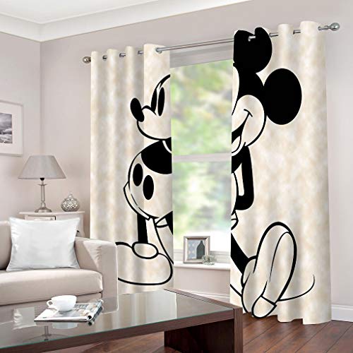 ZHKN Vorhang Mickey Mouse Muster Wärmeisolierte Weiche Feste Verwobene Futter Top Ösen Fensterbehandlungen Verdunkelungsvorhang Für Die Inneneinrichtung 150X166CM von ZHKN