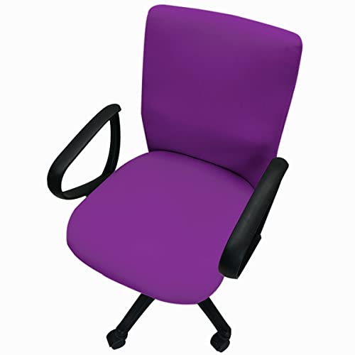 ZHL Elastische Waschbar Bürostuhl Bezug Spandex Stuhlhussen Bürostuhlabdeckung Drehstuhl Bezug Moderne Stuhl Überzug Sessel Cover Set Für Die Bürostuhl Computer Schreibtischstuhl (Color : Purple) von ZHL