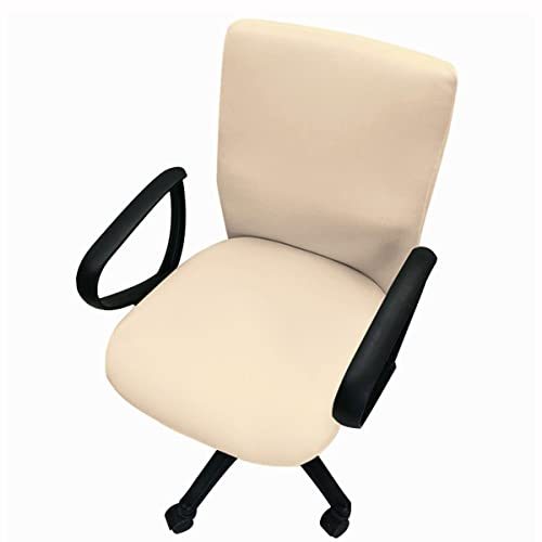 ZHL Elastische Waschbar Bürostuhl Bezug Spandex Stuhlhussen Bürostuhlabdeckung Drehstuhl Bezug Moderne Stuhl Überzug Sessel Cover Set Für Die Bürostuhl Computer Schreibtischstuhl (Color : Beige) von ZHL