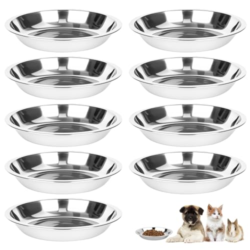 ZHLIMY 9 Stück Katzennapf Edelstahl, Edelstahlnapf Katze Flach 16 cm Rund, Futternäpfe für Katzen Metall, Katzen Trinknapf, Cat Bowl Stainless Steel mit Breiten Schnurrhaaren ZHLIMY 9 Stück Katzennapf Edelstahl, Edelstahlnapf Katze Flach 16 cm Rund, Futternäpfe für Katzen Metall, Katzen Trinknapf, Cat Bowl Stainless Steel mit Breiten Schnurrhaaren von ZHLIMY