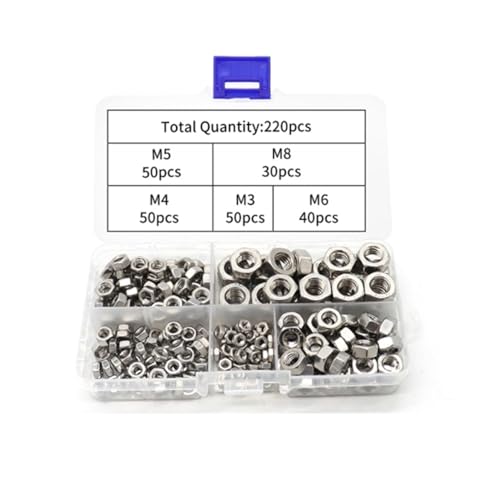 ZHLWei 220 teile/schachtel Mix Größe M3 M4 M5 M6 M8 Sortiment Kit Edelstahl von ZHLWei
