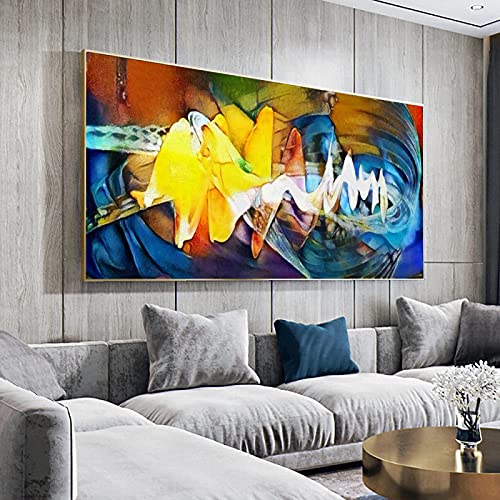 Große moderne Wohnkultur berühmte Kunstwerke von Picasso HD Poster und Druck abstrakte Wandkunst Leinwand Gemälde Bilder mit goldenem Rahmen 86 x 175 cm/(34 x 69 Zoll) mit goldenem Rahmen von ZHMANLUCK