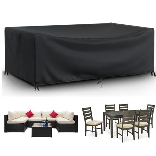 ZHMANLUCK Gartenmöbelabdeckungen Groß 300x150x100cm/LxWxH Outdoor Wasserdicht Gartenbox Abdeckung 600D Oxford Gewebe Schutzhülle für Gartentisch Sitzgruppe von ZHMANLUCK