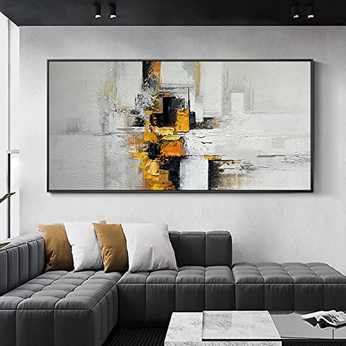 ZHMANLUCK Modernes abstraktes Ölgemälde auf Leinwand, großes Wandkunst-Dekor, großes Leinwanddruck-Kunstwerk, Bild für Wohnzimmer, Heimdekoration, 55 x 110 cm (22 x 43 Zoll), mit Rahmen von ZHMANLUCK