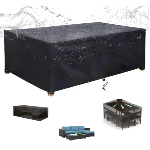 ZHMANLUCK Tisch Abdeckung Outdoor 600d Oxford 220x80x80cm/LxWxH Loungesofa Abdeckung Wasserdicht, Winterfest Abdeckplane Gartenmöbel Anti-UV, Outdoor-Tischabdeckung, Rattanmöbel von ZHMANLUCK