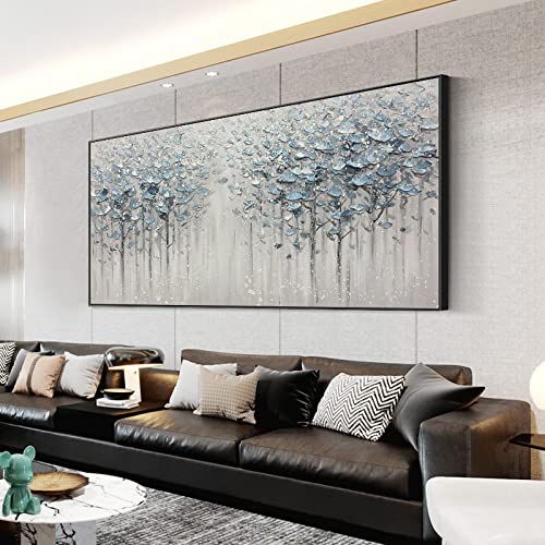ZHMANLUCK gemaltes Ölgemälde Restaurant Schlafzimmer Wohnzimmer Kunstdekoration Malerei Leinwand Wandmalerei Glücksbaum golden 70x140cm(28x55in) mit Rahmen von ZHMANLUCK