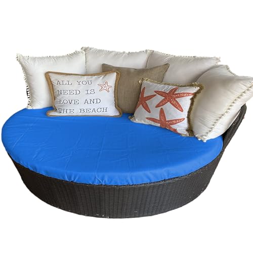 ZHMIZHAM Sonneninsel Auflagen überzug Wasserdicht, Sonneninsel Auflagenbezug Universalgröße, Liegepolsterbezug Sonneninsel Rund, Sonneninsel Auflagen Ersatz (Blau) von ZHMIZHAM