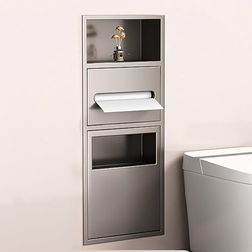 ZHNANDAMAI Eingelassene Duschnische, Wandregal-Organizer für Badezimmer Duschregal aus Edelstahl Eingelassener Toilettenpapierhalter Integriertes Mülleimerregal für Küche, Wohnzimmer, Hotel ZHNANDAMAI Eingelassene Duschnische, Wandregal-Organizer für Badezimmer Duschregal aus Edelstahl Eingelassener Toilettenpapierhalter Integriertes Mülleimerregal für Küche, Wohnzimmer, Hotel von ZHNANDAMAI
