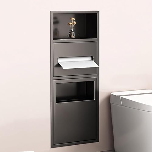 ZHNANDAMAI Eingelassene Duschnische, Wandregal-Organizer für Badezimmer Duschregal aus Edelstahl Eingelassener Toilettenpapierhalter Integriertes Mülleimerregal für Küche, Wohnzimmer, Hotel ZHNANDAMAI Eingelassene Duschnische, Wandregal-Organizer für Badezimmer Duschregal aus Edelstahl Eingelassener Toilettenpapierhalter Integriertes Mülleimerregal für Küche, Wohnzimmer, Hotel von ZHNANDAMAI