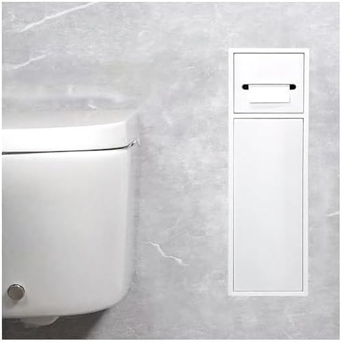 ZHNANDAMAI Toilettenpapierhalter Unterputz Wandnische mit Ablagefach, Wandnische, Toilettenpapierhalter aus Edelstahl, Platzsparend, Einbauschrank mit Toilettenbürste, WC Wandnische befliesbar von ZHNANDAMAI