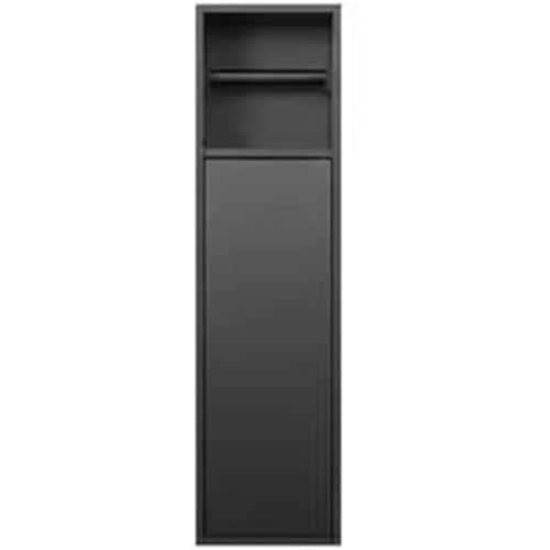 ZHNANDAMAI Unterputz-Schrankmodul aus Edelstahl für die Klobürstengarnitur, Eingelassener Toilettenpapierhalter Edelstahl, Platzsparend, WC Wandnische befliesbar (Black) von ZHNANDAMAI