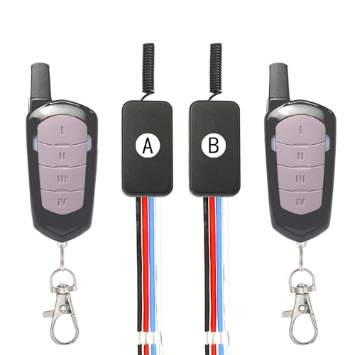 ZHOFONET DC12V Funkschalter,2 Wege Drahtloser Fernbedienung Schalter,DC 5V/12V/24V/30V 3A Mini Relais 2 Kanal Wireless Lichtschalter Fernbedienung 164FT Langstrecken,für Lichtleisten, Türschlösser von ZHOFONET