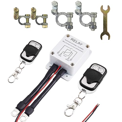 ZHOFONET DC12V Remote Batterie Isolation Schalter, DC12V 200A 164Fuß lange Strecke Drahtlose Fernbedienung Auto Anti-Diebstahl Schalter, verwendet für Autos, Wohnmobile (Kunststoffgehäuse) von ZHOFONET