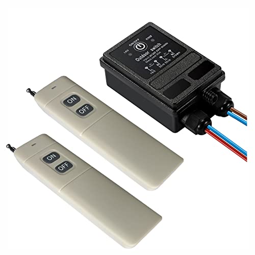 ZHOFONET IP65 Wasserdicht Relais mit Fernbedienung,AC 220v/230v/240V Schalter mit Fernbedienung,40A Funk Relais RF Schalter mit für elektrische Gerte,Leuchten,Motor,Wasserpumpe(1500m Langstrecken) von ZHOFONET