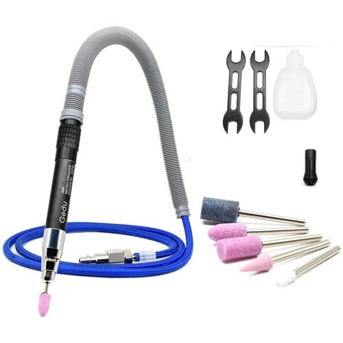 Druckluft Stabschleifer Set, 1/8 Zoll Mini Bleistift Polieren Schneiden Werkzeug Pneumatischer Bleistift Die Grinder, für Präzisionsschleifen und Polieren, 65000 U/min von ZHONG AN