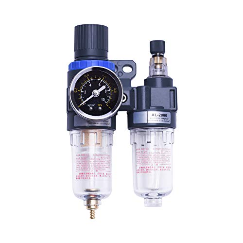Druckluft Wasserabscheider mit Ölnebel, Druckminderer für Kompressor, 1/4" Luftregler Filter von ZHONG AN