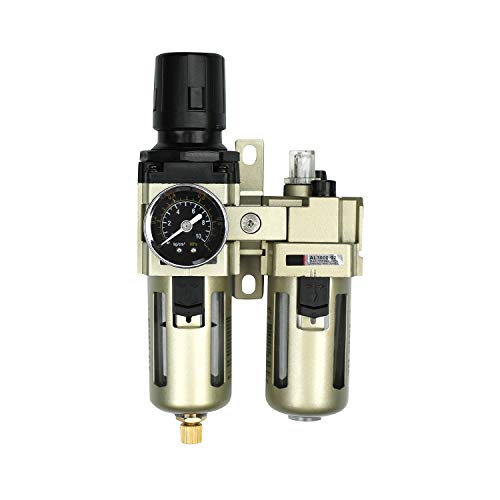 Wasserabscheider Druckminderer Druckluftregler für Druckluftkompressor,1/4 Zoll Filter und Ölnebel mit Becherabdeckung von ZHONG AN