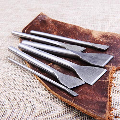 ZHONGJIUYUAN 6 Stück / Set Leder-Handwerkswerkzeuge Schlitzstanzer gerade Stanzer DIY Handarbeiten Lederwerkzeuge 8/15/20/25/30/35 mm von ZHONGJIUYUAN