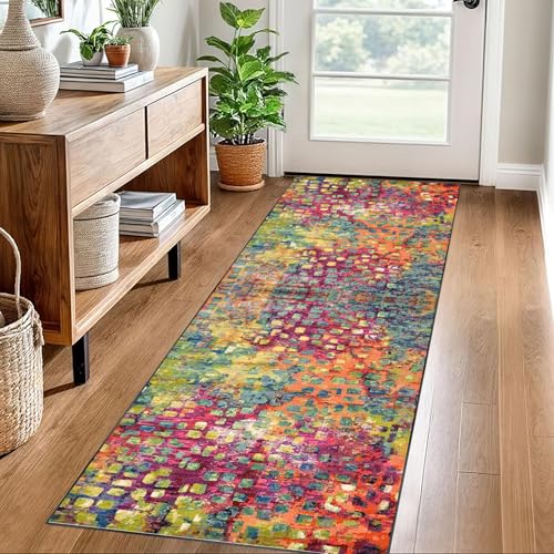 Läufer Teppich für Flur Waschbare Kitchen Läufer Teppiche mit Gummirücken Boden Teppich Läufer für Flur Schlafzimmer Wohnzimmer Teppichläufer Flur rutschfest Fußmatte Lang Küchenteppich 40 x 150 cm von ZHONGYANAN