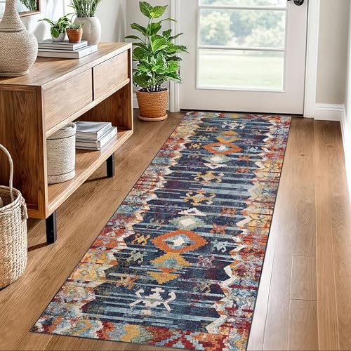 Läufer Teppich für Flur Waschbare Kitchen Läufer Teppiche mit Gummirücken Boden Teppich Läufer für Flur Schlafzimmer Wohnzimmer Teppichläufer Flur rutschfest Fußmatte Lang Küchenteppich 70 x 180 cm von ZHONGYANAN