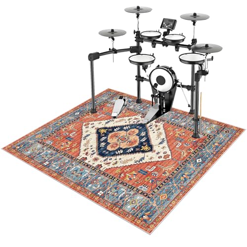 Schlagzeug Teppich 120 x 90 cm Schlagzeugteppich Drum Teppich Schlagzeugmatte Musikinstrumente Bodenmatte Schallschutzdecke Für Bass Drum Snare Trommel Teppiche Trommelteppich Schallschutz Teppich von ZHONGYANAN