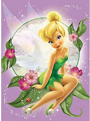 Tinkerbell Blumenfee DIY 5D Diamant Malerei Strasssteine ​​Diamant Gemälde Kreuzstich Set Diamandhandwerk Diamant Gemälde für Erwachsene Kinder Geburstag Weihnachten Als Geschenk-Home 30 x 40cm von ZHONGYU